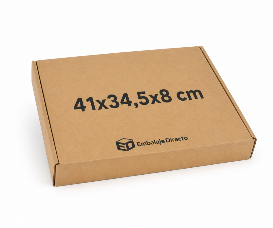 cajas para envíos de ropa 41x34,5x8 cm de cartón kraft para ecommerce