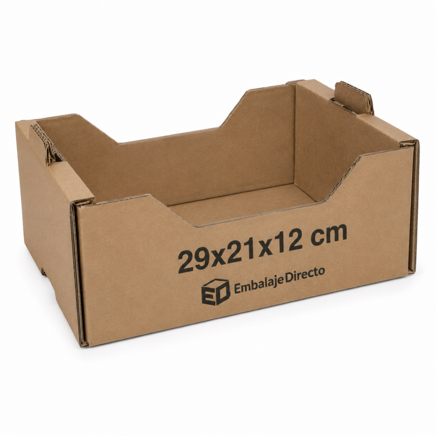 Caja para 2 kg de frutas y verduras de cartón 29x21x12 cm Cajas para 2 kg de frutas y verduras 29x21x12 cm