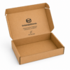 Caja para empanadillas abierta con impresión personalizada en cartón kraft