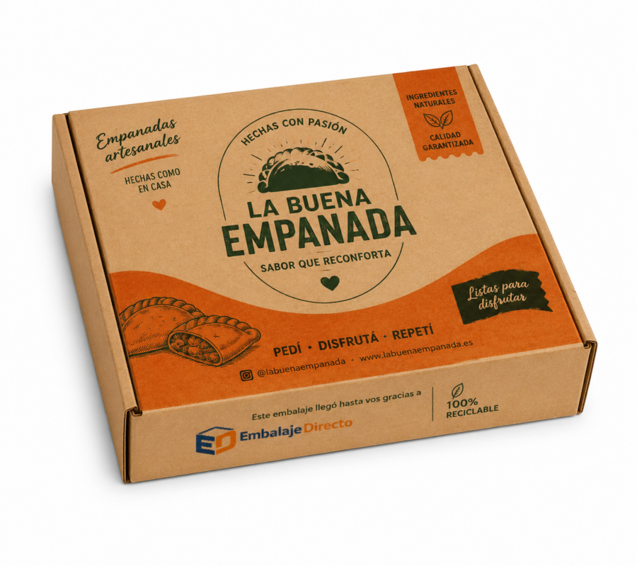 Caja para empanadillas con impresión offset premium a todo color