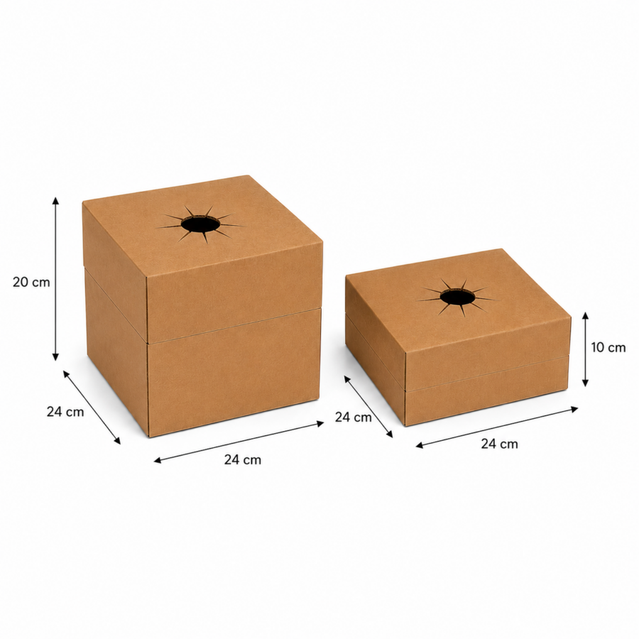 Caja para Flores y Plantas Ajustable 24x24 cm Caja para flores y plantas 24x24 cm ajustable en altura de 10 cm y 20 cm