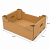 Caja hortofrutícola con medidas técnicas Caja para frutas y verduras con medidas y asas troqueladas