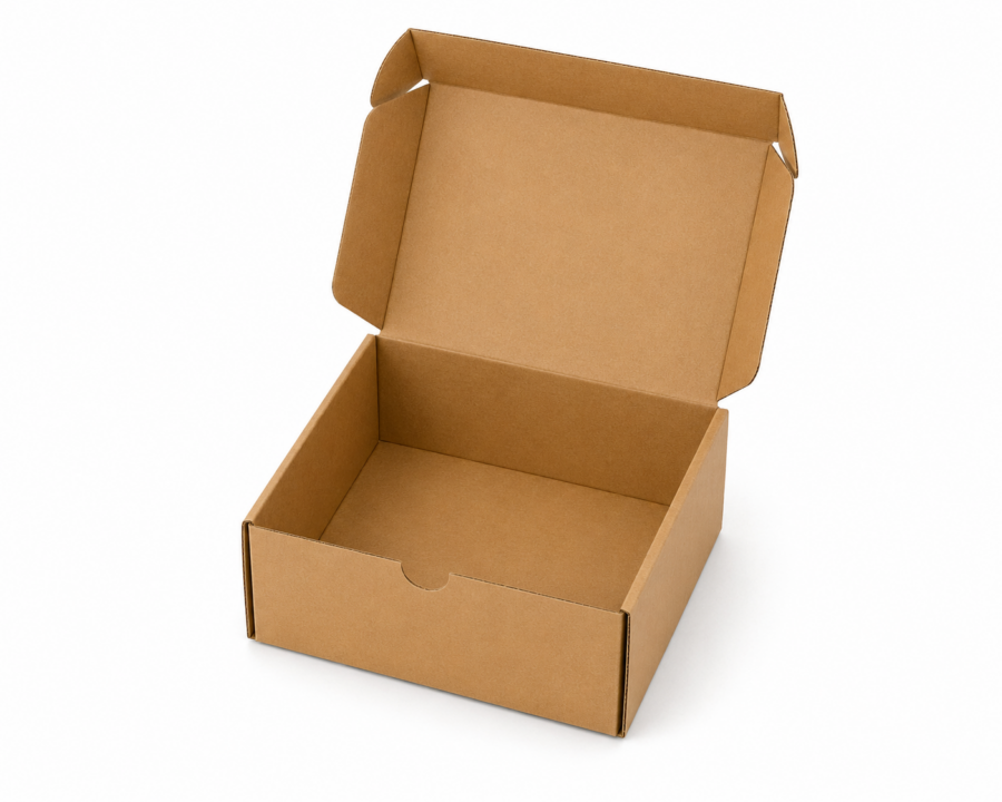 Caja para envíos abierta sin impresión Caja automontable abierta y vacía para ecommerce