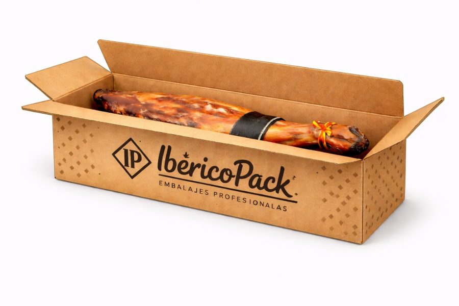 Caja de cartón para jamones canal doble Caja jamoneras de cartón doble para envío de jamones con producto dentro