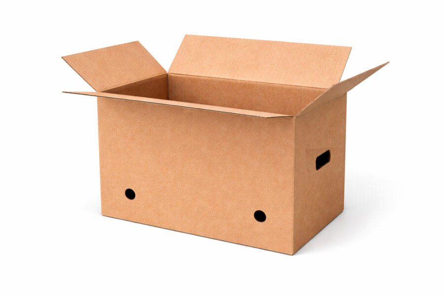 Caja para naranjas abierta de cartón doble canal Caja de cartón para naranjas abierta con doble canal resistente para envíos
