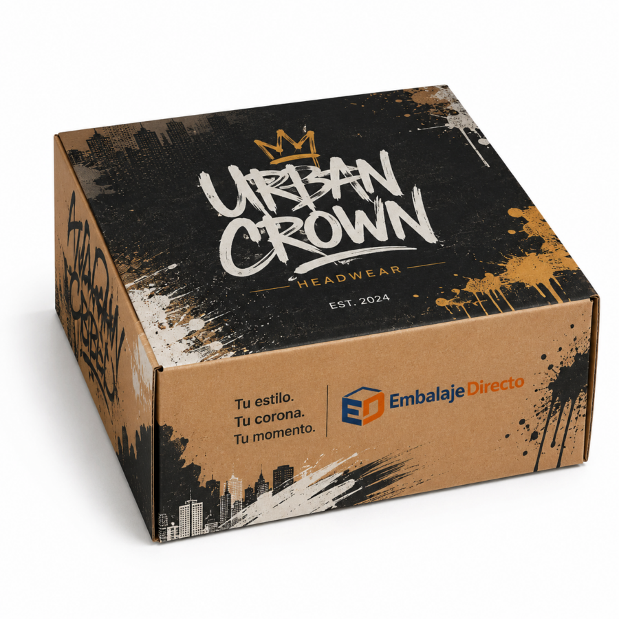 Caja premium personalizada para gorras con impresión a color