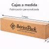 Cajas de cartón a medida para jamones Caja de cartón para jamones fabricada a medida con indicación de largo ancho y alto