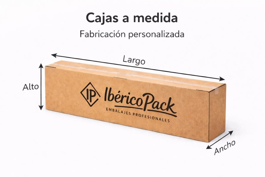 Cajas de cartón a medida para jamones Caja de cartón para jamones fabricada a medida con indicación de largo ancho y alto