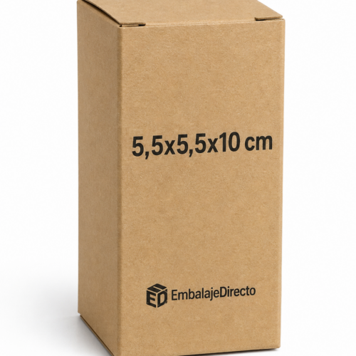 Cajas para cosmética 5,5x5,5x10 cm en cartón kraft con logo de Embalaje Directo