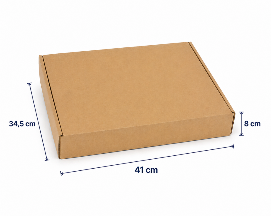medidas cajas para envíos de ropa 41x34,5x8 cm caja de cartón ecommerce
