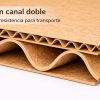 Detalle cartón canal doble alta resistencia Detalle de cartón canal doble con onda pequeña y onda grande para cajas de alta resistencia