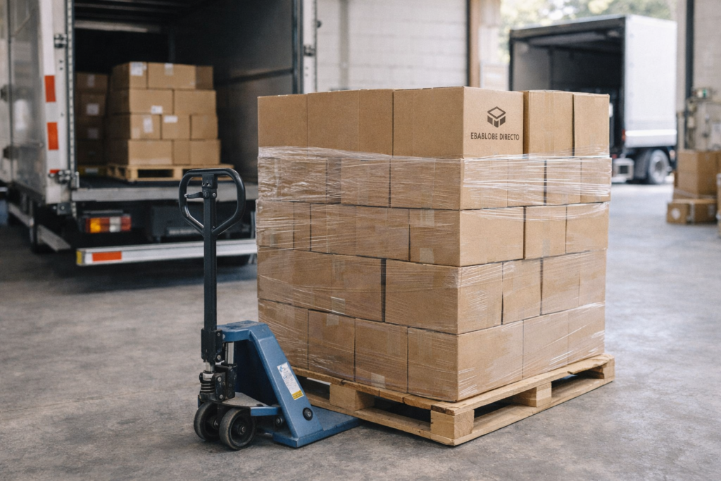 envio de cajas de carton para empresas en palet transporte embalaje