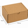 Caja automontable 17,5 x 16 x 12 cm Caja automontable de cartón kraft 17,5x16x12 cm con medidas y flechas