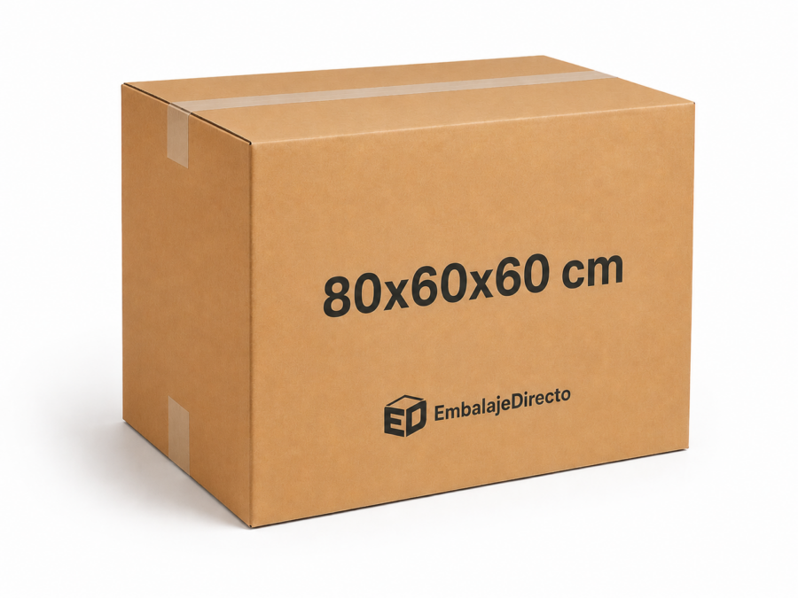 Caja medio palet 80x60x60 cm de alta resistencia Caja de cartón 80x60x60 cm para logística y almacenaje