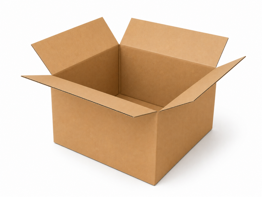 Caja industrial abierta de cartón 80x60x60 cm Caja de cartón 80x60x60 cm abierta y vacía