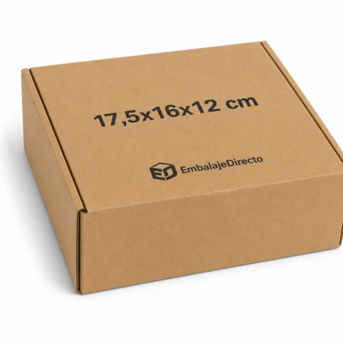 Caja para Envíos 17,5x16x12 cm | Embalaje Directo Caja para envíos 17,5x16x12 cm automontable con logo de Embalaje Directo