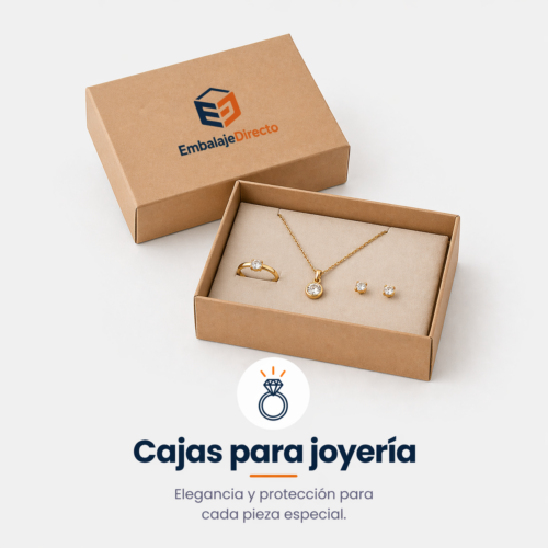 Cajas para joyería personalizadas | Embalaje Directo Cajas para joyería personalizadas con presentación premium para anillos, pendientes y collares