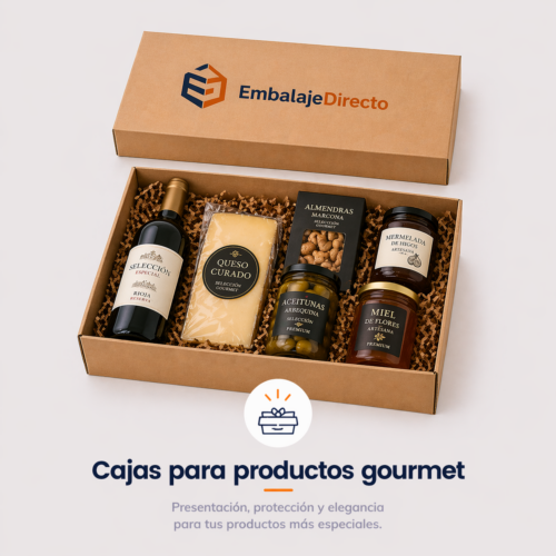 Cajas para productos gourmet en cartón kraft premium Cajas de cartón kraft para productos gourmet y lotes delicatessen