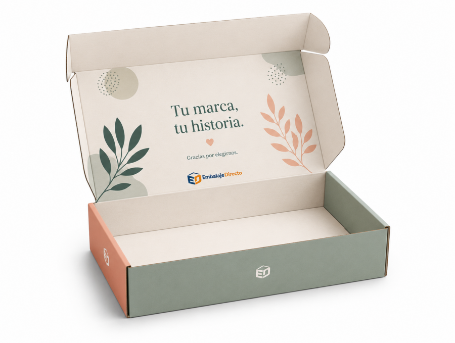 Caja personalizada abierta con impresión digital Caja personalizada abierta con impresión digital 39x28,5x10 cm
