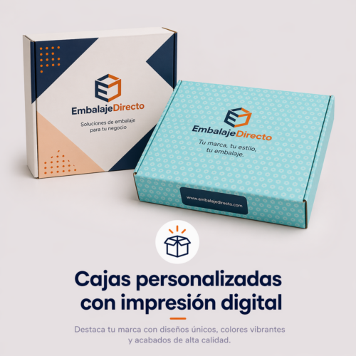 Cajas personalizadas con impresión digital | Embalaje Directo Cajas personalizadas con impresión digital para ecommerce y packaging premium
