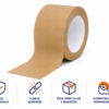 Cinta adhesiva papel kraft 50m x 48mm características Cinta adhesiva papel kraft 50m x 48mm alta resistencia