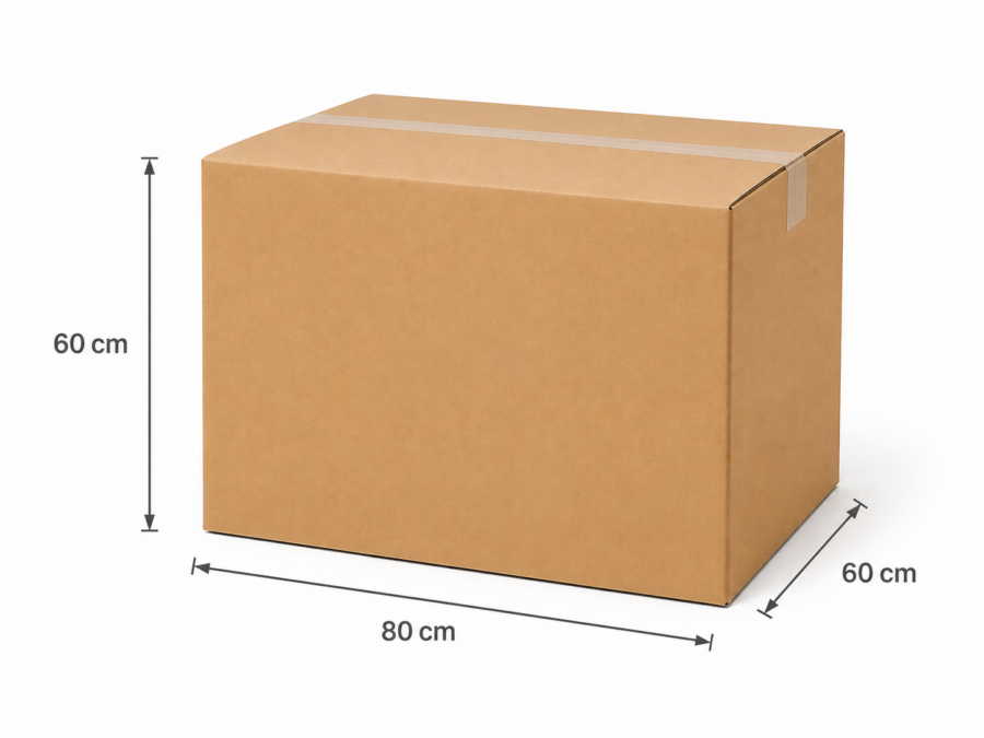 Medidas caja medio palet 80x60x60 cm Caja de cartón 80x60x60 cm con medidas exteriores
