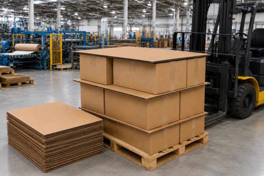 Planchas de cartón para logística e industria Planchas de cartón ondulado utilizadas en entorno industrial