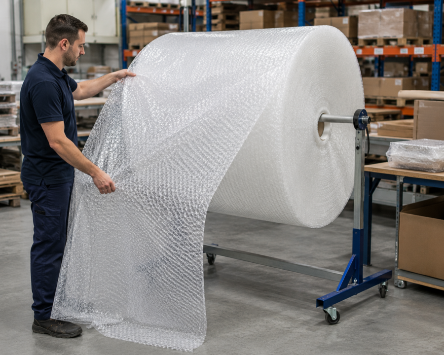 Uso industrial del plástico de burbuja profesional Rollo grande de plástico de burbuja utilizado en entorno industrial de embalaje