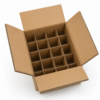 Caja para 6 botellas de vino con separadores y canal doble Caja para envío de 6 botellas de vino con separadores interiores de cartón y canal doble