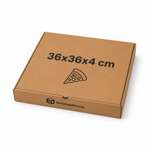 Caja para pizza 36x36x4 cm Caja para pizza 36x36x4 cm de cartón kraft para reparto y delivery