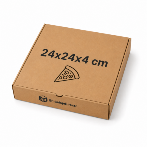 Caja pizza 24x24x4 cm personalizada Caja para pizza personalizada 24x24x4 cm de cartón kraft