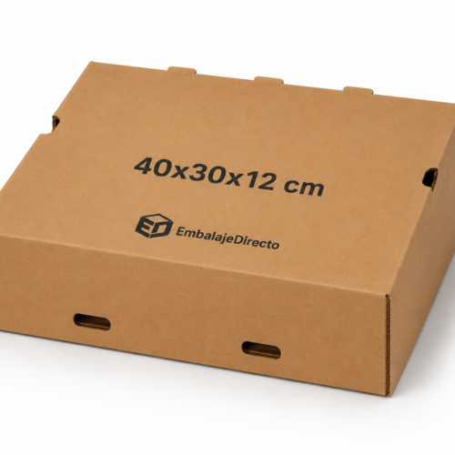 Caja para aguacates tapa y fondo 40x30x12 cm de cartón kraft