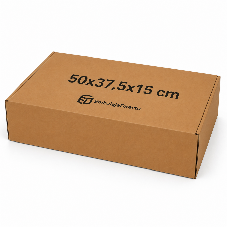 Caja automontable para flores 50x37,5x15 cm | Embalaje Directo Caja automontable para flores 50x37,5x15 cm de cartón kraft para envío y presentación de ramos florales