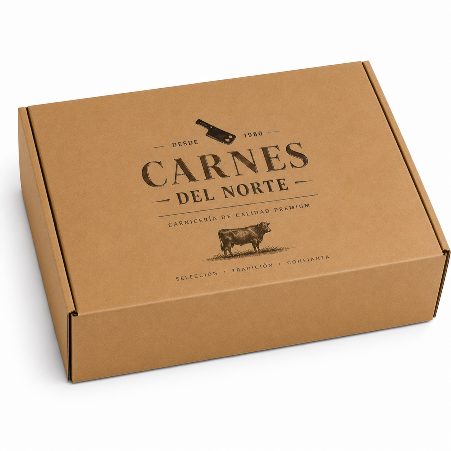 Caja Gourmet Personalizada para Carnicerías 40x30x12 cm Caja para carnicería gourmet personalizada 40x30x12 cm con impresión premium