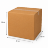 Medidas de caja de cartón 40x40x30 cm de 4 solapas en color kraft para embalaje y transporte.
