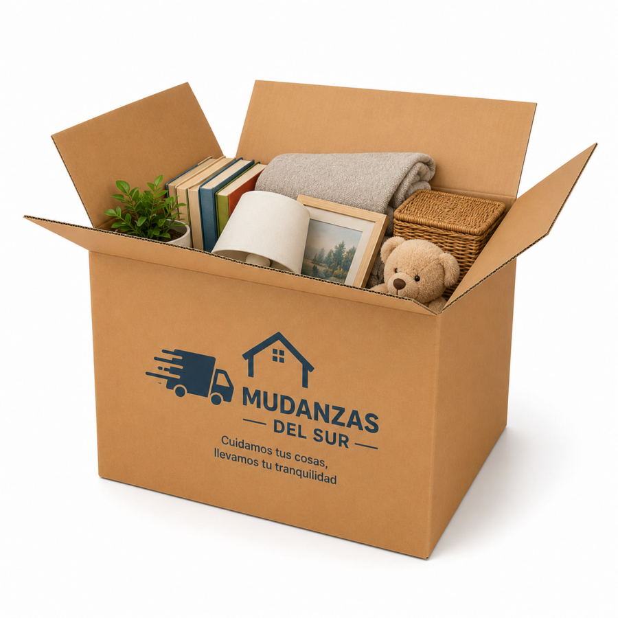 Caja de Cartón para Mudanzas 40x40x30 cm | Canal Doble Caja de cartón de cuatro solapas 40x40x30 cm para mudanzas con objetos embalados en su interior.