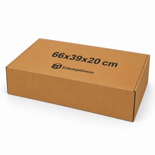 Caja de cartón automontable 66x39x20 cm | Embalaje Directo Caja de cartón automontable 66x39x20 cm para envíos ecommerce y embalaje profesional
