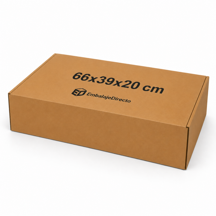Caja de cartón automontable 66x39x20 cm | Embalaje Directo Caja de cartón automontable 66x39x20 cm para envíos ecommerce y embalaje profesional