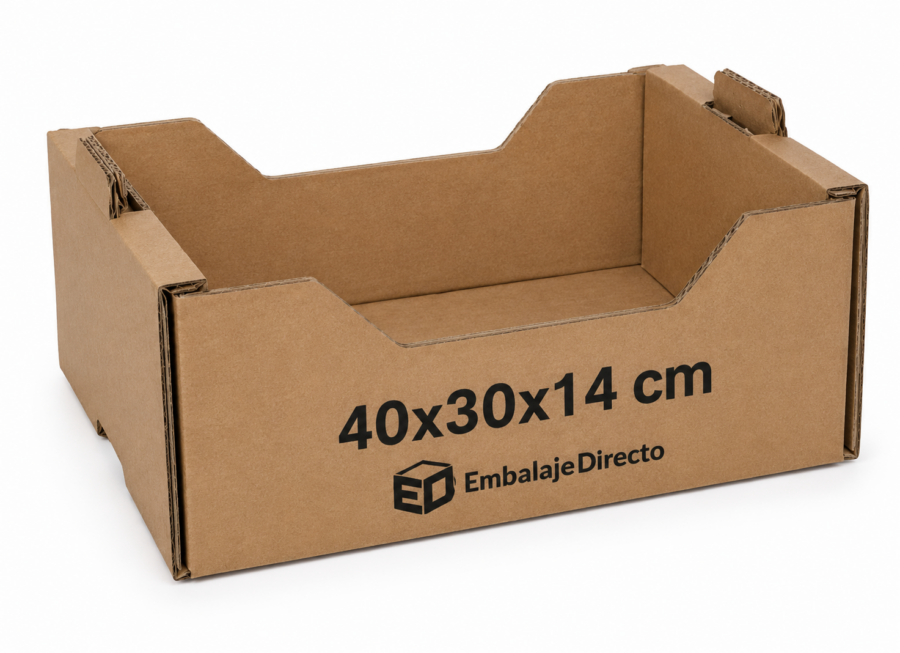 Caja para cerezas 5 kg 40x30x14 cm de cartón kraft