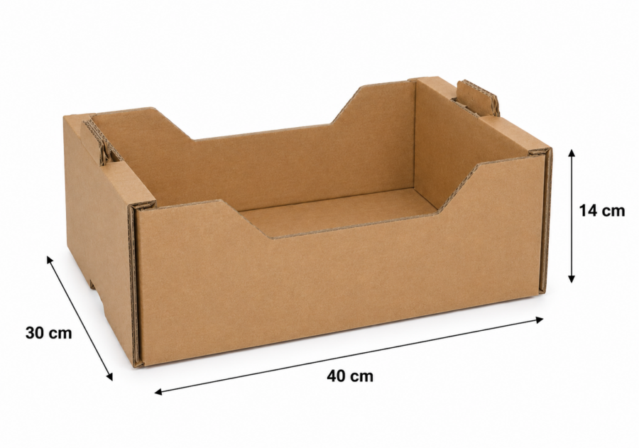Caja para cerezas 5 kg 40x30x14 cm con medidas