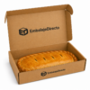 Caja abierta para empanadilla tumbada 30x20x5,5 cm Caja para empanadilla tumbada 30x20x5,5 cm abierta con empanada en su interior