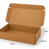 Medidas caja para flores 50x37,5x15 cm | Embalaje Directo Caja automontable para flores 50x37,5x15 cm con medidas indicadas y vista interior abierta
