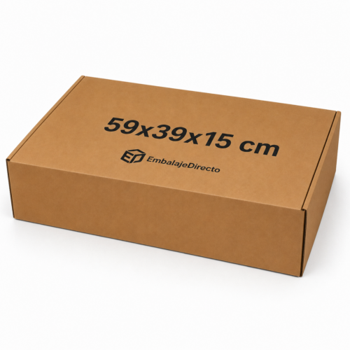 Caja para flores 59x39x15 cm de cartón kraft | Embalaje Directo Caja para envío de flores 59x39x15 cm de cartón kraft personalizada para floristerías y viveros
