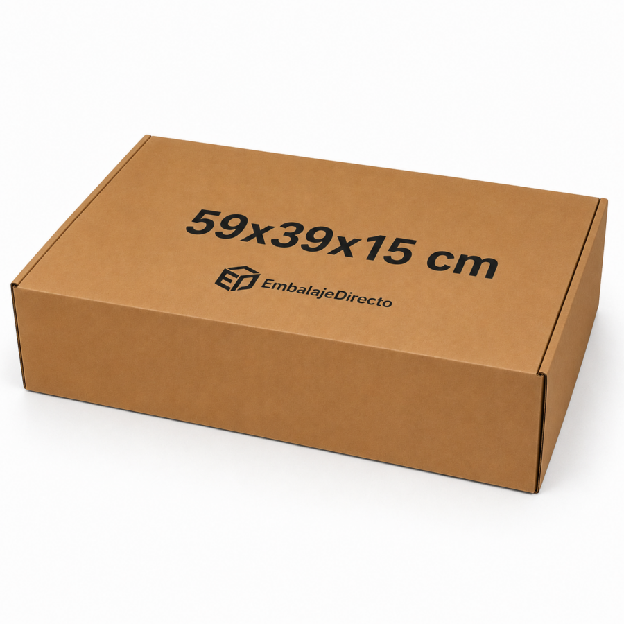 Caja para flores 59x39x15 cm de cartón kraft | Embalaje Directo Caja para envío de flores 59x39x15 cm de cartón kraft personalizada para floristerías y viveros