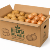Caja personalizada para patatas y cebollas 48x33x23 cm Caja para frutas y verduras 48x33x23 cm personalizada para patatas y cebollas con producto en su interior