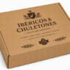 Caja gourmet personalizada para ibéricos y chuletones 40x34,5x13,5 cm Caja personalizada para ibéricos y chuletones 40x34,5x13,5 cm con impresión gourmet premium