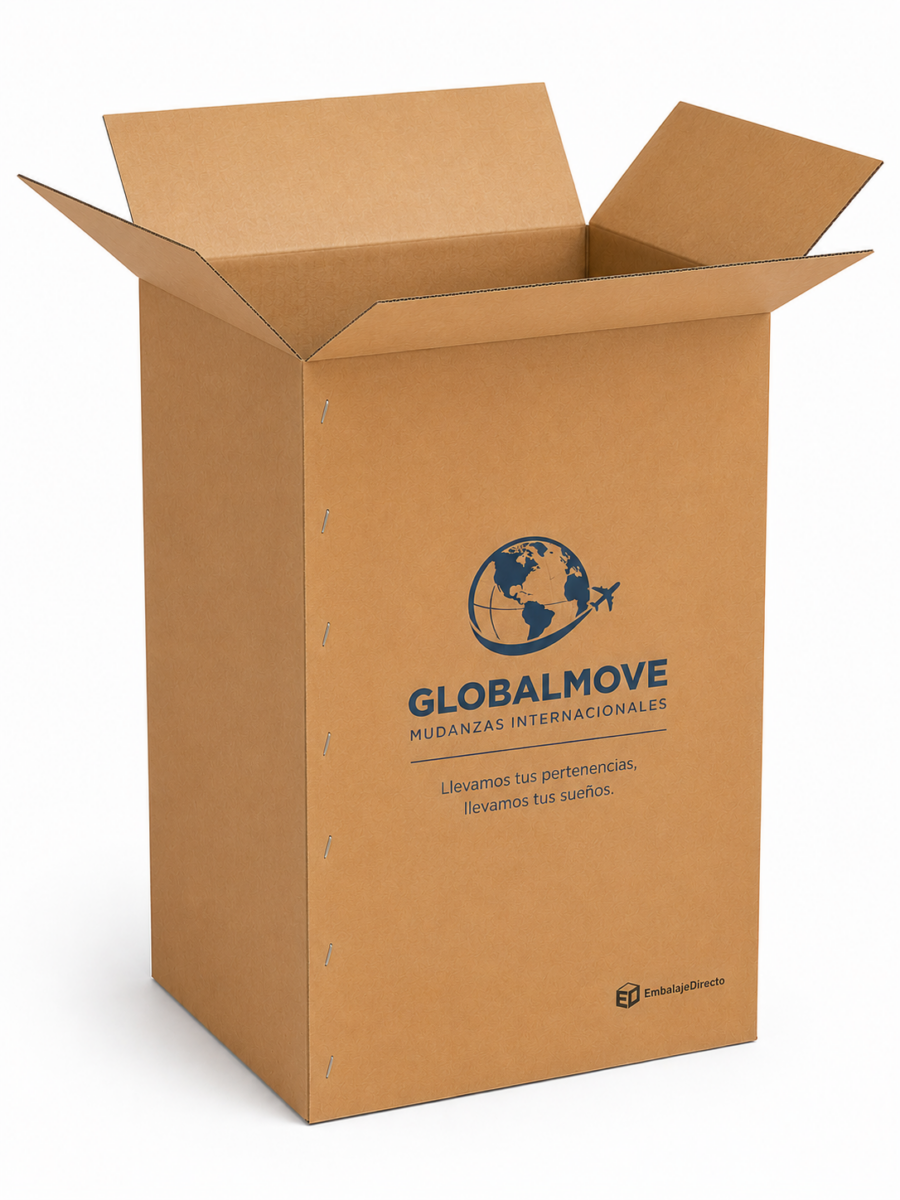 Caja personalizada para mudanzas internacionales 50x50x80 cm Caja para mudanzas internacionales personalizada 50x50x80 cm