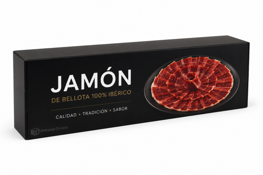 Caja para jamón personalizada con impresión digital Caja para jamón 90x30x13 cm personalizada con impresión digital a todo color