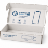 Caja para móviles 19,5x10x5 cm abierta Caja para móviles 19,5x10x5 cm abierta mostrando el interior para ecommerce y móviles reacondicionados