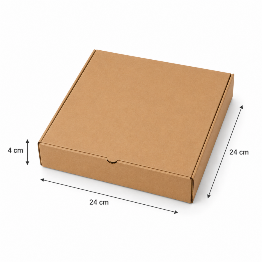 Dimensiones caja pizza 24x24x4 cm Medidas caja para pizza de cartón 24x24x4 cm